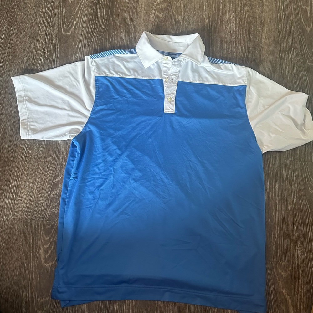 Blue and White Men's golf  Shirt